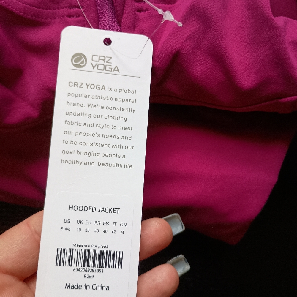 NWT Med CRZ Yoga Womens Butterlyxe full zip workout hoodie - Picture 7 of 9